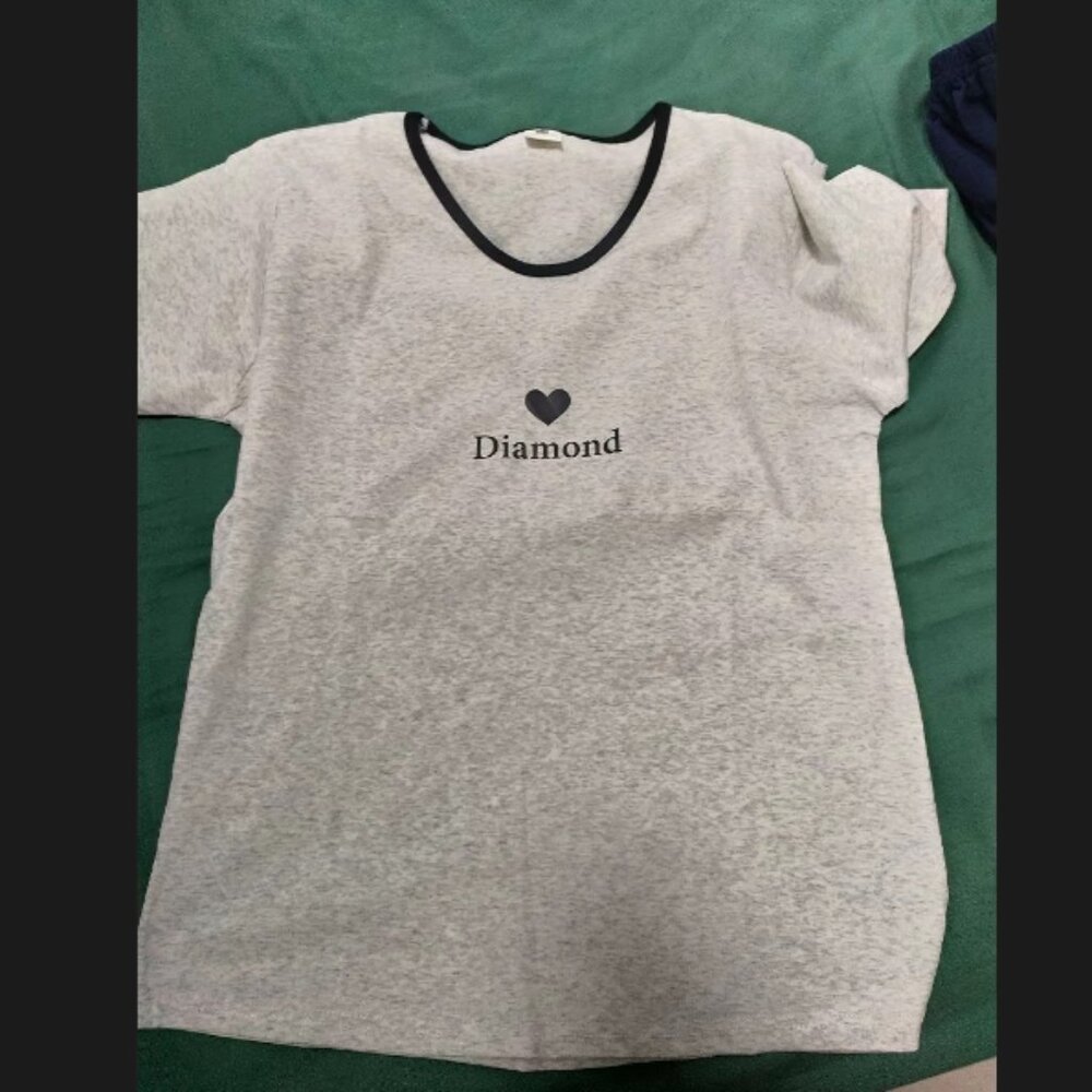 Gray Diamond Print Tee
